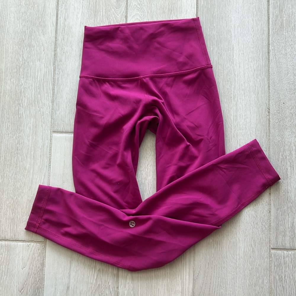 Magenta colored lululemon leggings